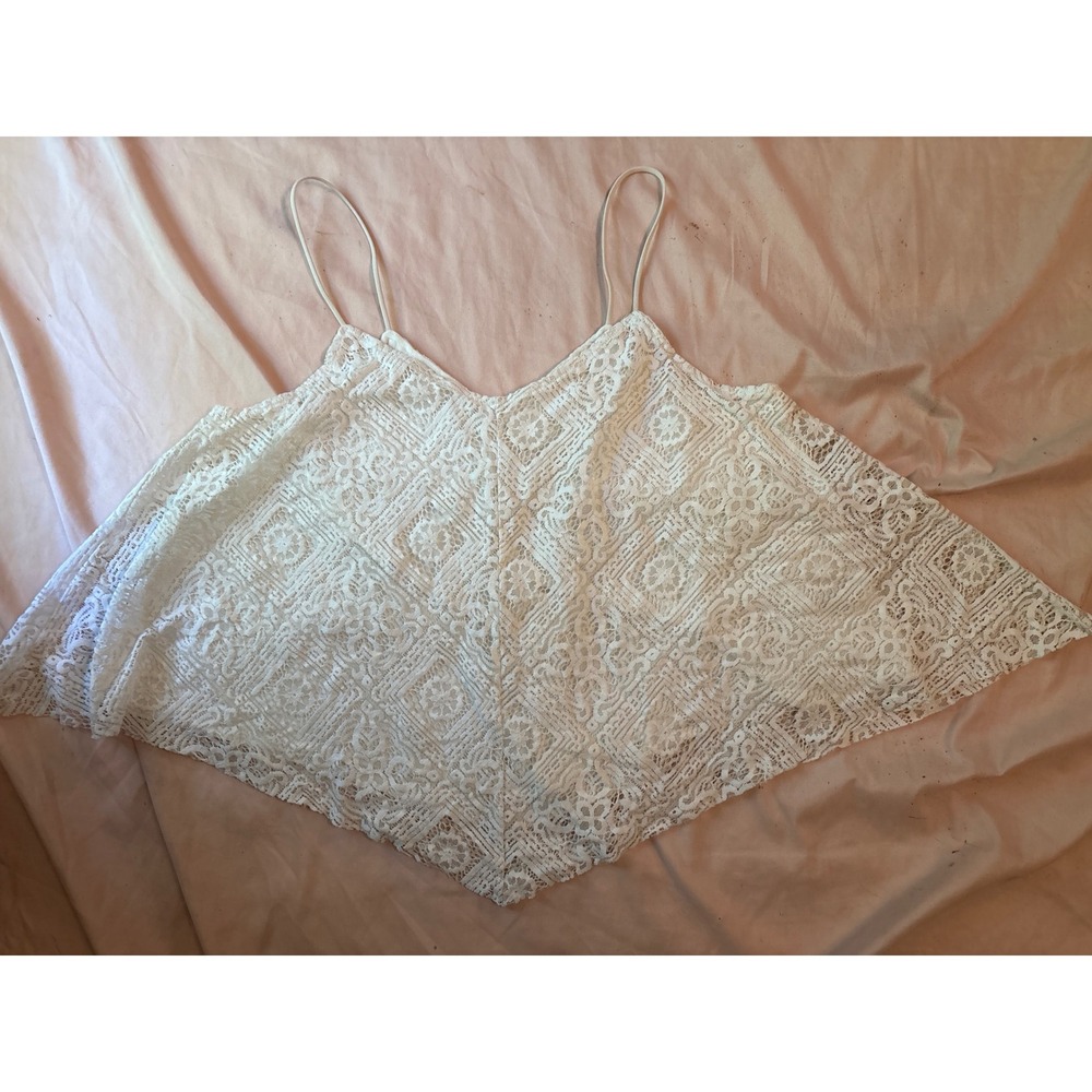 American Eagle Ivory Full Lace Trapeze‎ Tank Top, Medium